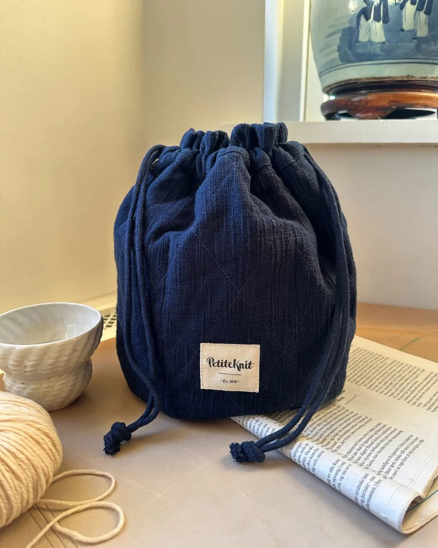 PetiteKnit Knitters Project Bag - Navy Slub