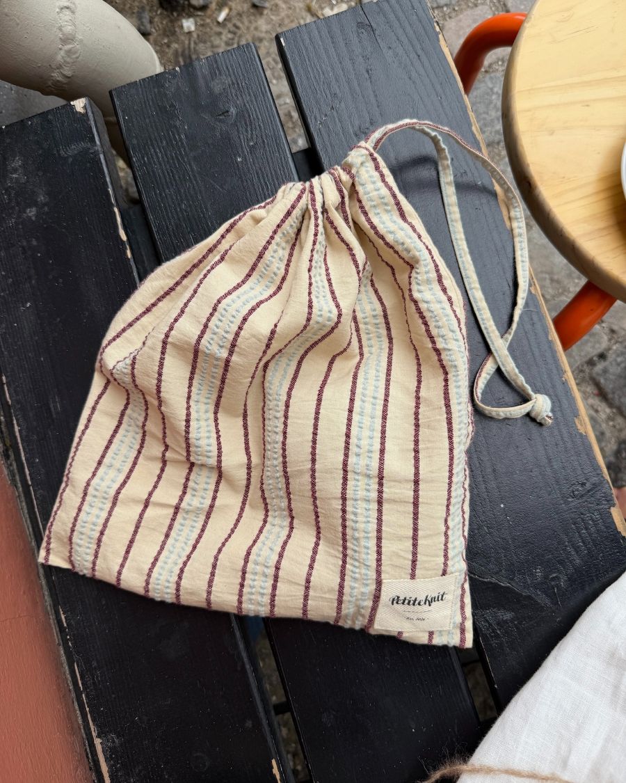 PetiteKnit Knitters String Bag - Seersucker Twin Stripe