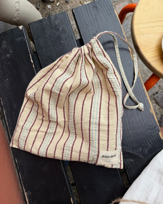 PetiteKnit Knitters String Bag - Seersucker Twin Stripe